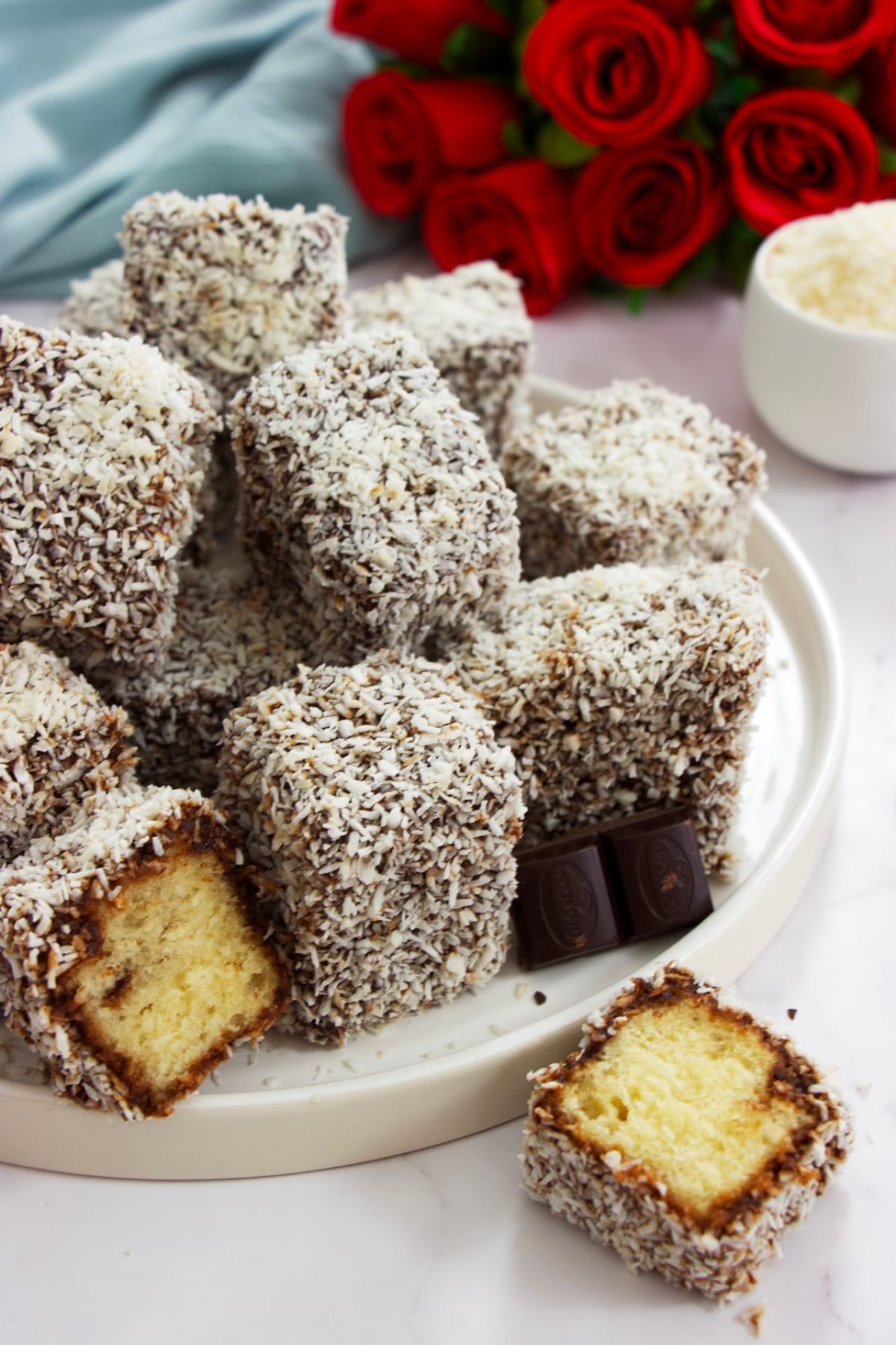 Quick and Easy Lamingtons - Minas Bakery - Chocolate Sponges